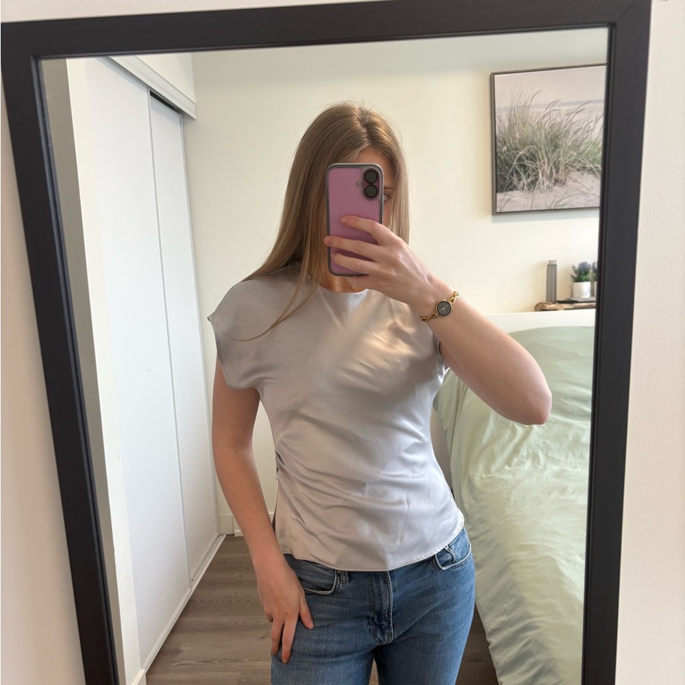 Elegant Silver Zara Top